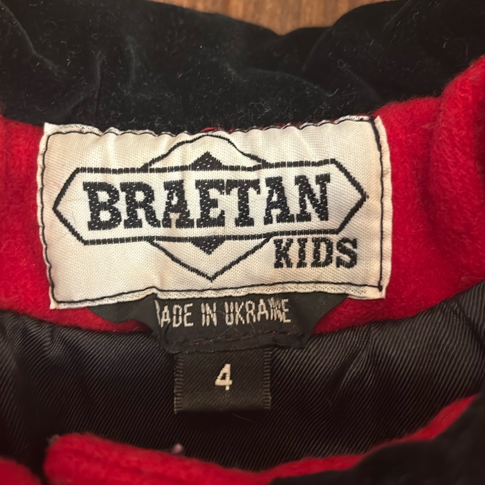 Little Girls Red/black Coat - Picture 3 of 8